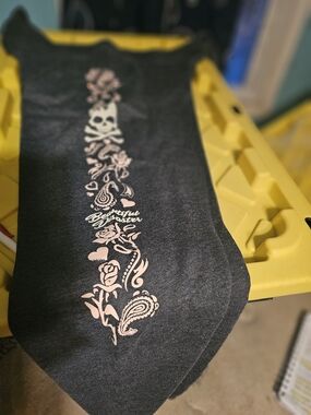 Women’s Black Track Joggers with Pink Floral Skull Print